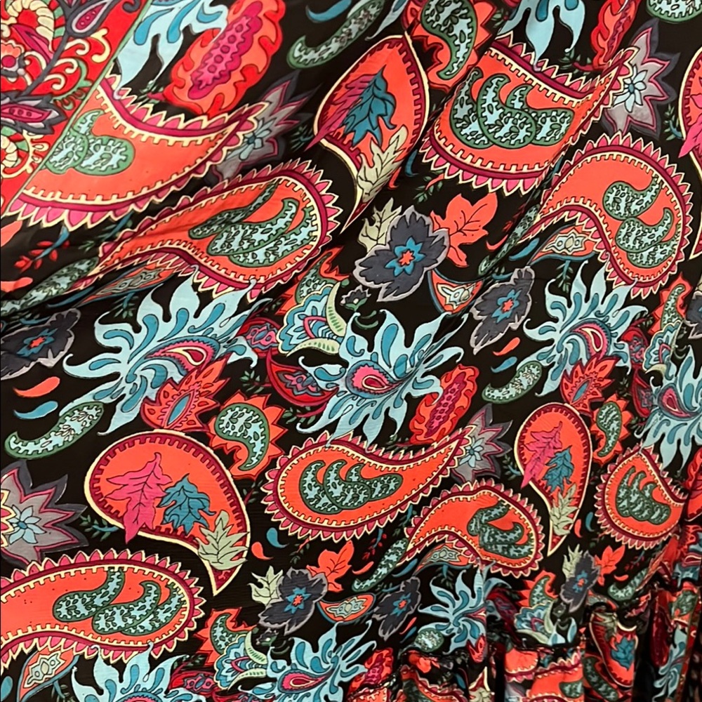 0895. 🎉🎉Hostess Pick🎉🎉 100% Silk Colorful Paisley Kimono - Picture 6 of 6